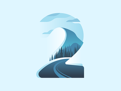 2 36daysoftype color illustration letter mountain nature road snow type winter