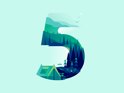 5 36daysoftype camping color illustration letter nature travel type