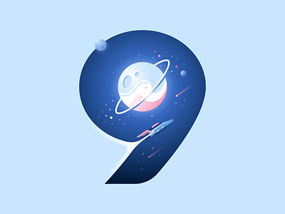 9 36daysoftype color illustration letter planet space spaceship type universe