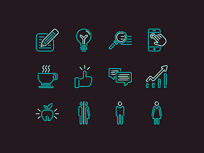 Neon icons icons line