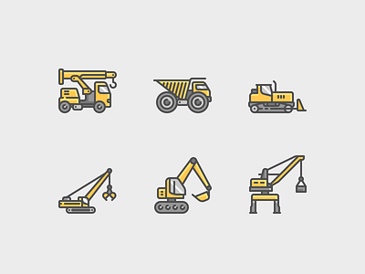 Construction Machines Icons