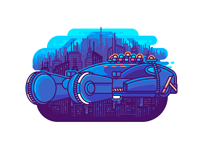 Blade Runner Car 2019 blade runner car city color cyberpunk fanart future illustration line