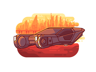Blade Runner Car 2049 blade runner car city color cyberpunk fanart future illustration line