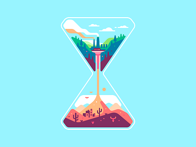 Hourglass color desert ecology factory illustration nature shape time