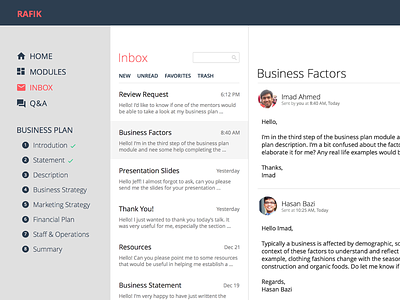 Inbox Page inbox interaction design mail messaging ux visual design web webdesign