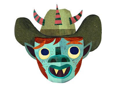 Cute Three-Horned Monster Cowboy cowboy draw something monster simple