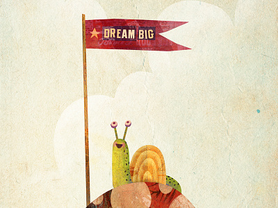 Dream Big! illustration kids print motivation snail