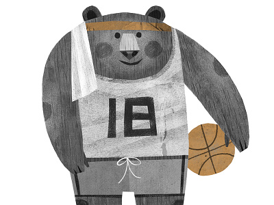 Day 2: Basketball Bear basketball bear childrens books illustration