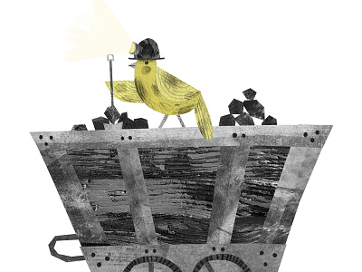 Day 3: Coal Miner Canary daily project illustration kidlitart