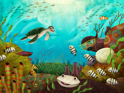 Under the Sea for kids illustration ipad app ocean