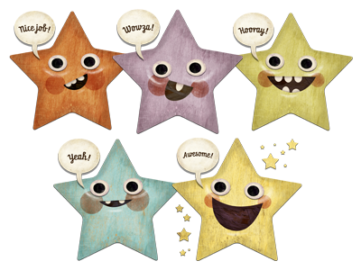 Stars for kids illustration ipad app