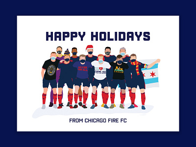 Chicago Fire FC Holiday Card chicago chicago fire chicago fire fc chicago sports design holiday card illustration print procreate soccer soccer team sport design sports design sports team