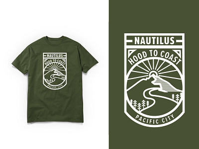 Hood to Coast Company TShirt badge coast mt. hood nautilus pacific north west portland race shirt