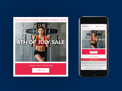 4th of July Promotional Email bowflex digital email gif promotional sale sales