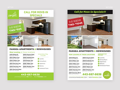 Flyer Refresh and Redesign chicago flyer green pangea pangea properties pangea real estate print real estate redesign