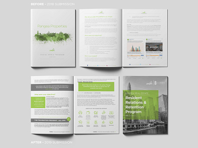 Pangea Redesign annual report award before and after chicago green layout layoutdesign pangea pangea properties pangea real estate print real estate report