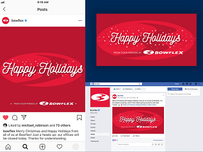 Holiday Social Media Post bowflex facebook happy holidays holiday instagram social