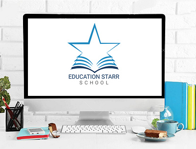 education starr school logo academic academy logo book logo branding college logo graduation logo illustration minimal university logo vector