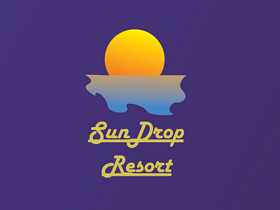 Sun Drop Resort - Resort Logo illustration minimalist logo resort logo
