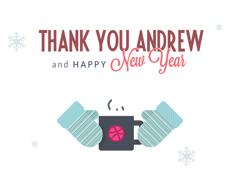 Big thank you to Andrew Cullen 2d animation after effects coffee flat invite motion design new year thank you