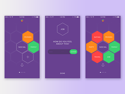 Health App: Track Your Life app button health ios mobile pattern purple slider social ui wip