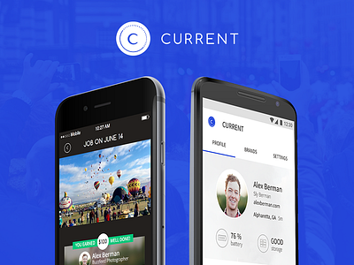 Current by Capture android app blue design interface ios job news photography product profile ui
