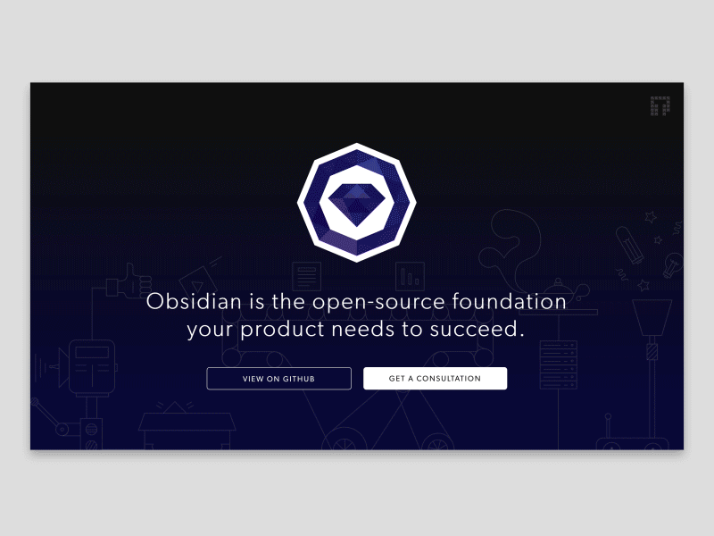 Obsidian: Website Showcase animation gif interface landing obsidian product purple web website