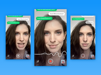 Voice to Text: A Video Chat Concept app chat concept design interface ios message purple record sound video