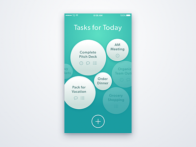 A Bubbly Task Management App app concept design green interface ios task management to do ui