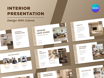 Interior Presentation Template design graphic design illustration layoutdesign powerpoint powerpoint template presentation te template ui