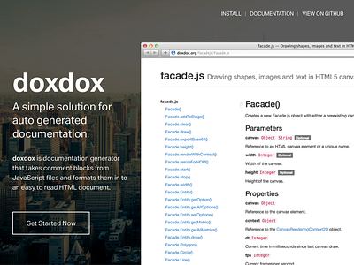 doxdox documentation landing page promo