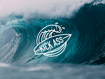 Surfer Girls Kick Ass Logo branding logo