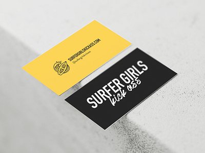 Surfer Girls Kick Ass Business Cards branding business card logo