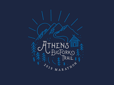 Athens Bigfork Trail Marathon T-shirt design graphic design illustration t shirt