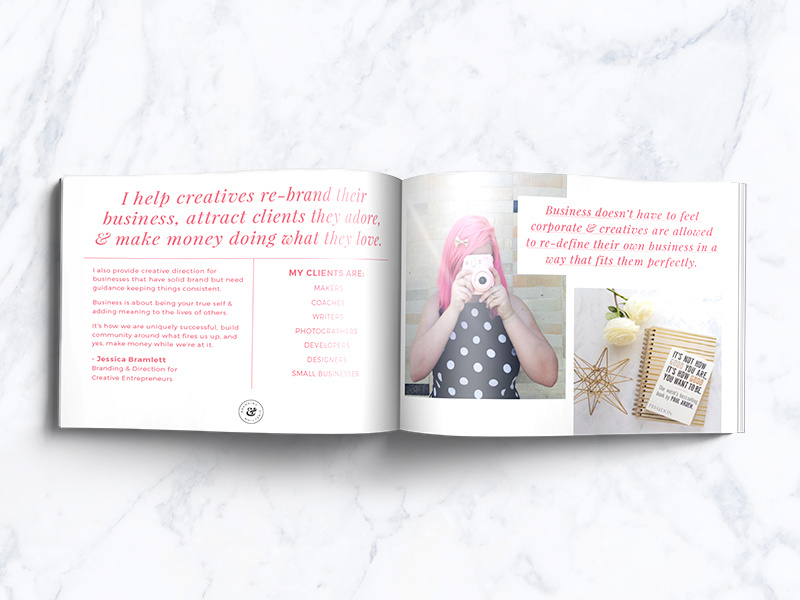 Jessica Bramlett Media Kit book layout editorial media kit