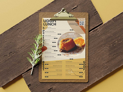 Udupi Restaurant poster tabloid menu design