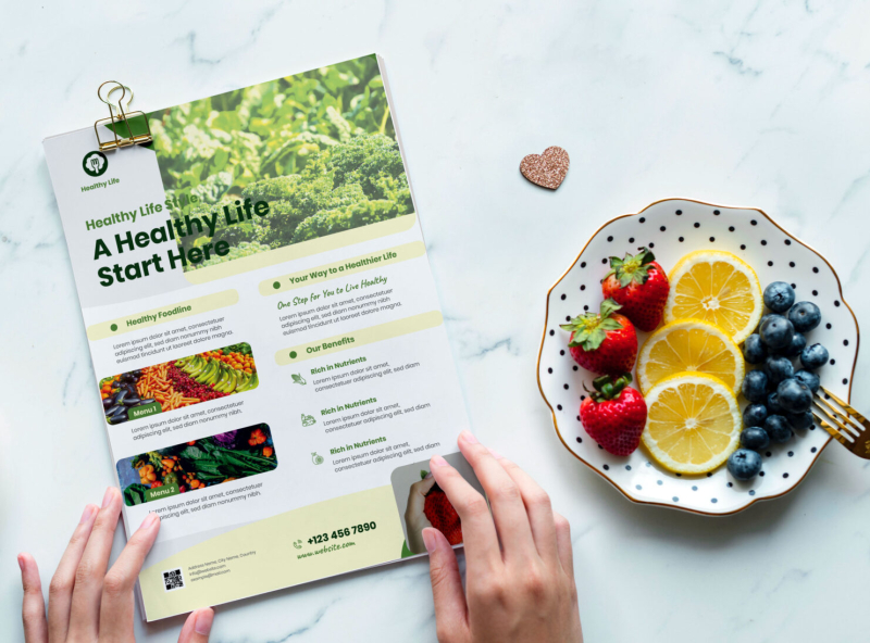 Natural Organic Food Flyer Template by Suruchi Singh on Dribbble