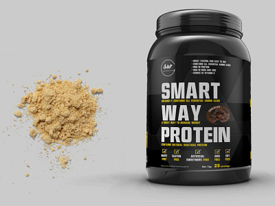 Protein Powder Plastic Bottle Label Mockup 3d animation bottle branding design graphic design label logo mockup plastic powder protein ui website