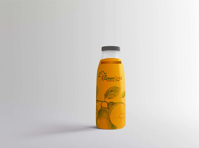 Yellow Juice Milk Bottle Label Mockup 3d animation bottle branding design graphic design juice label logo milk mockup ui yellow