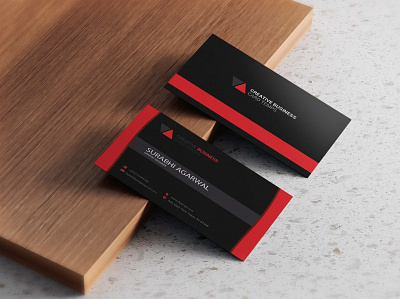 Free Elegant Black & Red Business Card 3d animation black branding business card design elegant free graphic design logo red ui website