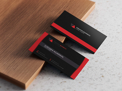 Free Elegant Black & Red Business Card