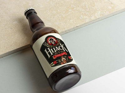 Hijack Dark Rum Bottle Mockup alcohol bottle branding dark design drink hijack mockup new packaging party rum