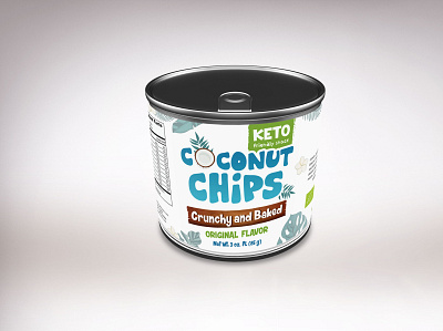 Coconut Chips Can Mockup branding can chips coconut design freebies mockup new premium snacks website