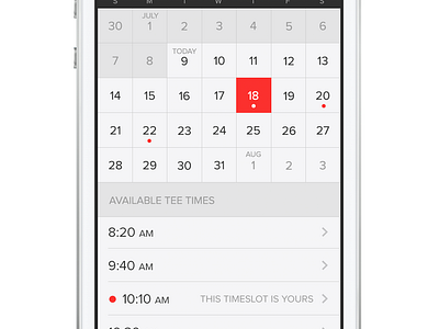 Tee Time Picker by Devin Schulz on Dribbble