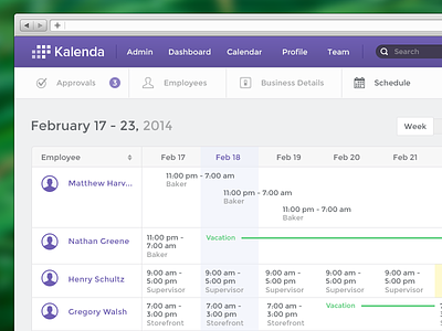 Create Schedule admin app calendar schedule today ui vacation week