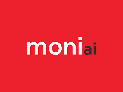 Moni.ai Logo Design contrast flat logo red simple white