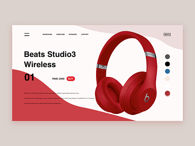 Beats Studio3 Wireless ui web