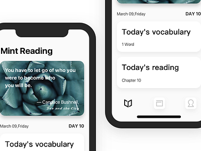 Mint reading App redesign app book home ios11 reading
