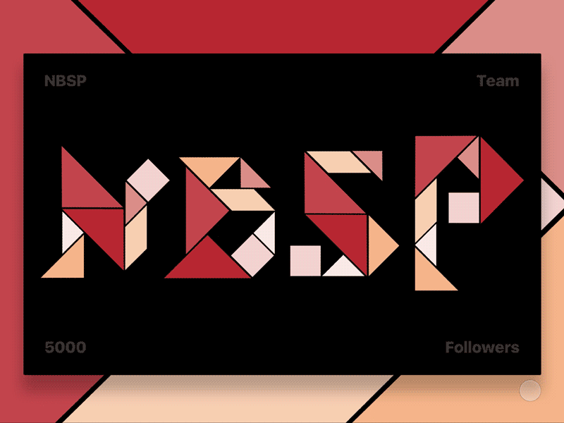 5000 followers gif tangram web