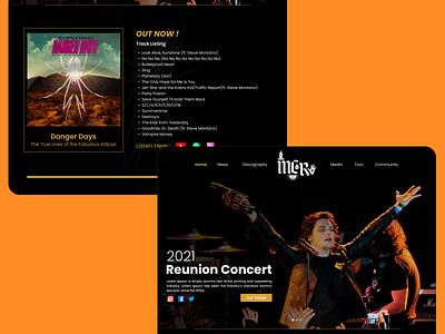 MCR Website UI Concept band website branding company profile design graphic design icon illustration landing page logo music band music website my chemical romance typography ui ux vector web design
